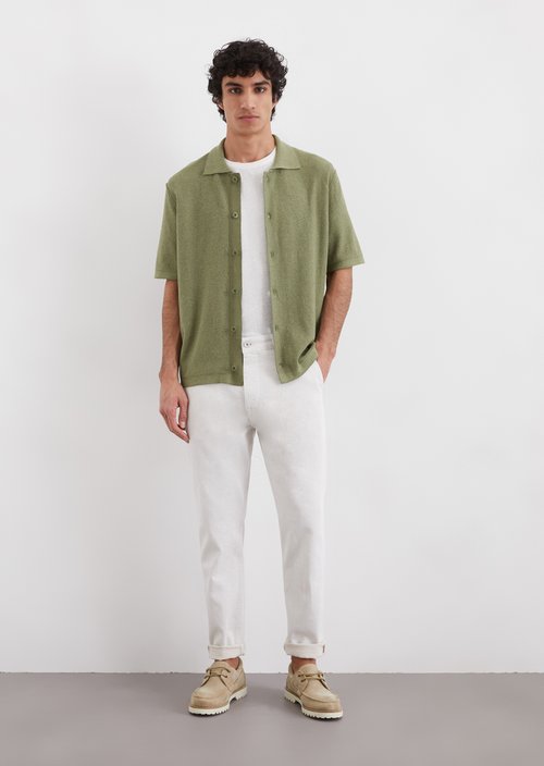 Regular knit bowling shirt — M443