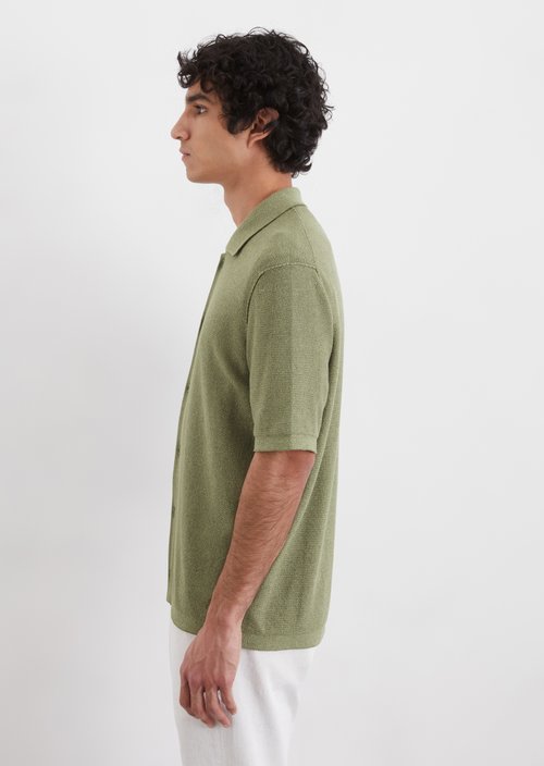 Regular knit bowling shirt — M443
