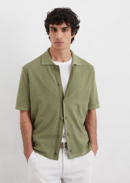 Regular knit bowling shirt — M443
