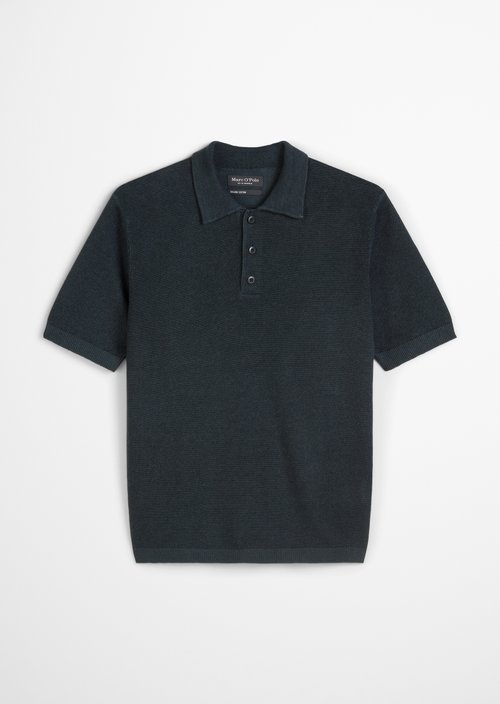 Regular knit polo shirt — Dark blue