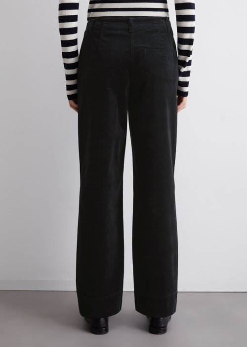 Corduroy pants model Lande wide — Dark blue