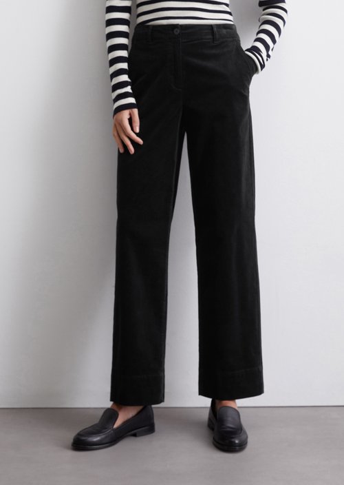 Corduroy pants model Lande wide — Dark blue