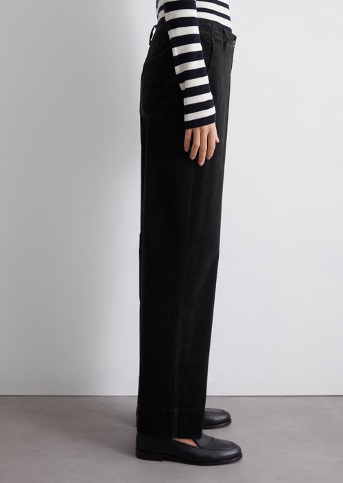 Corduroy pants model Lande wide — Dark blue