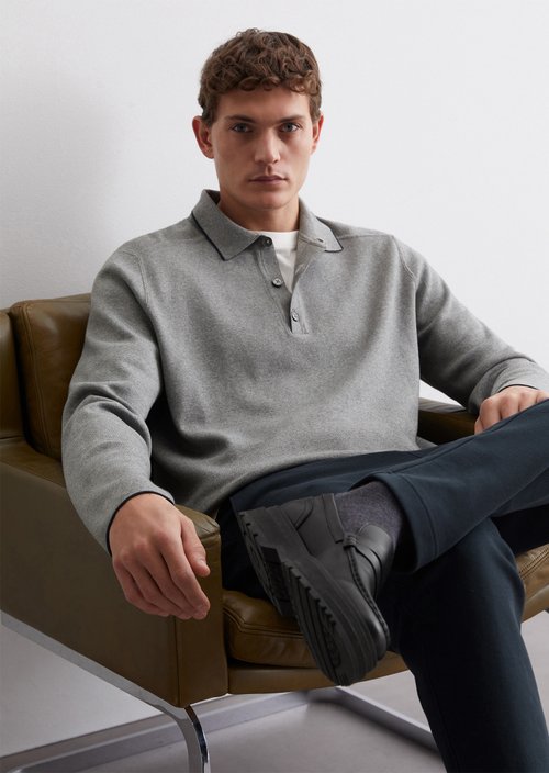 DfC regular polo-style sweater — Light grey