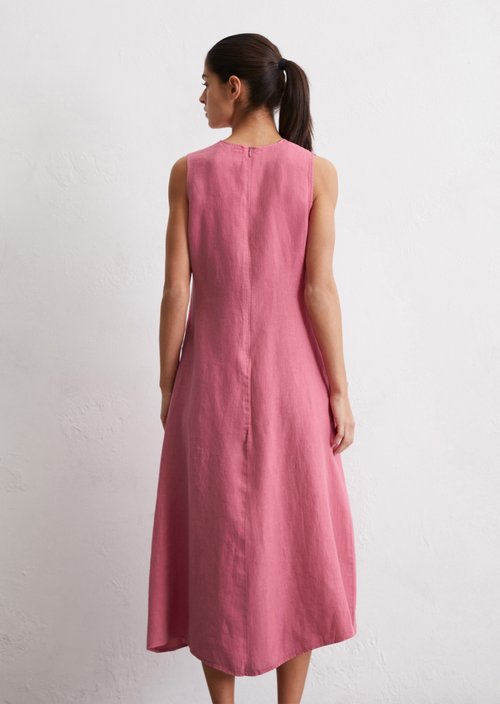 Sleeveless linen dress shaped — Rose