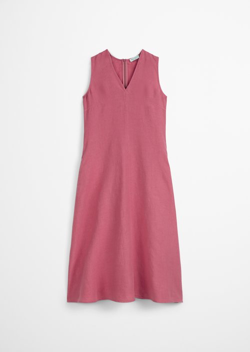Sleeveless linen dress shaped — Rose