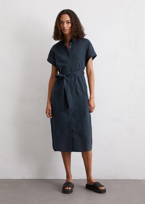Relaxed shirt dress — Dark blue