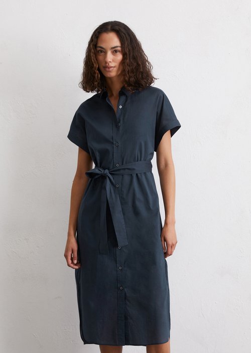Relaxed shirt dress — Dark blue