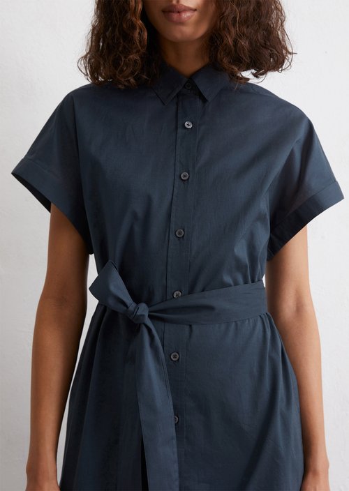 Relaxed shirt dress — Dark blue