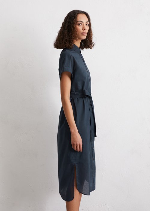 Relaxed shirt dress — Dark blue