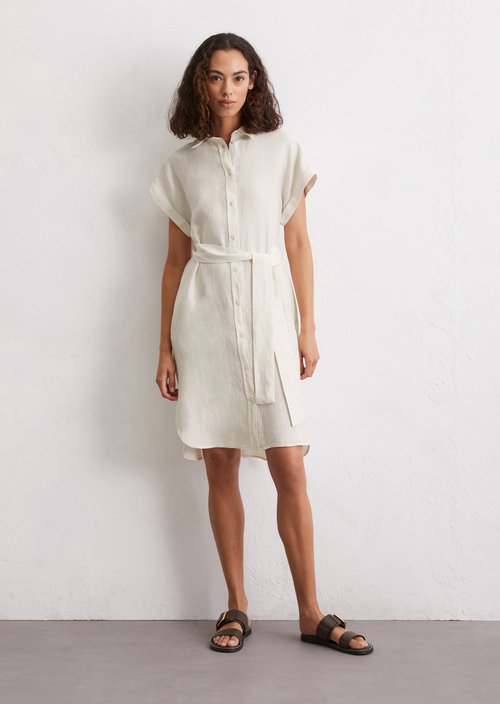 Relaxed linen dress — Beige