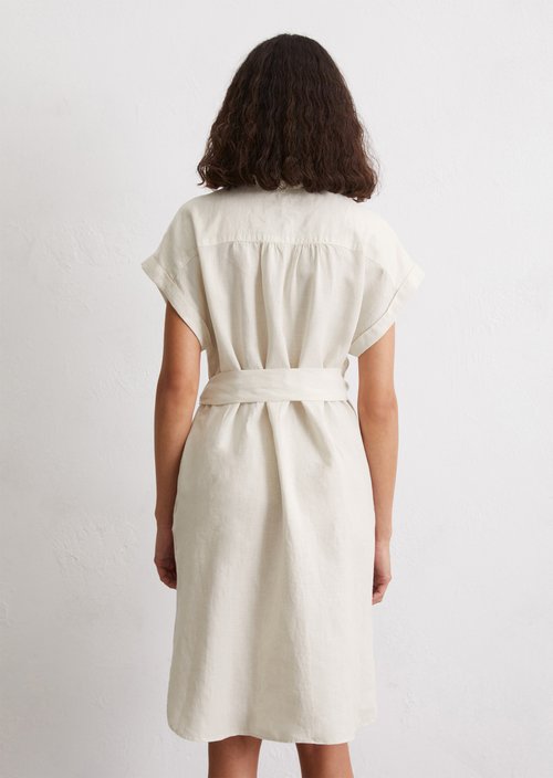 Relaxed linen dress — Beige