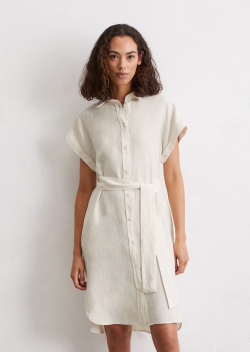 Relaxed linen dress — Beige