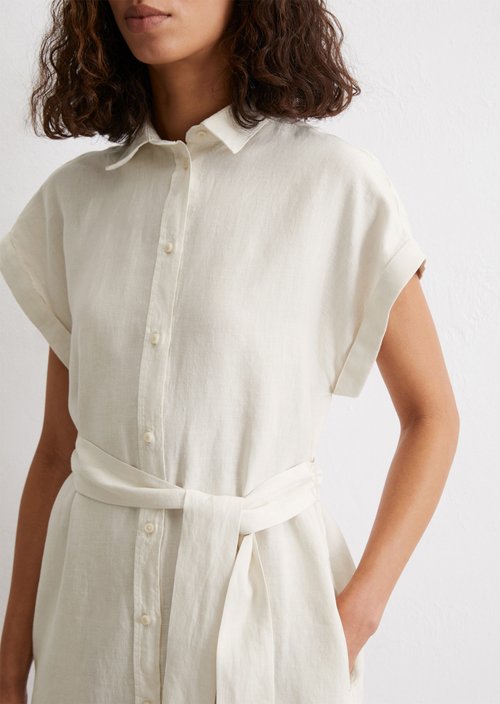 Relaxed linen dress — Beige