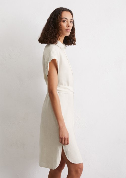 Relaxed linen dress — Beige