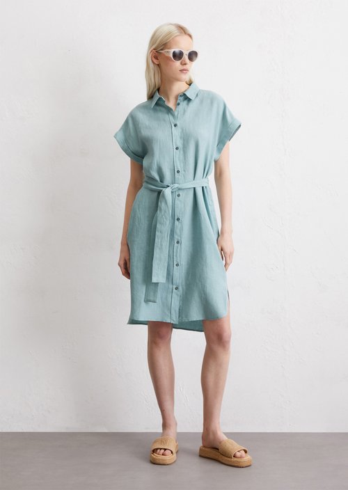 Relaxed linen dress — Light green