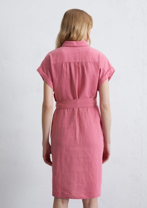 Relaxed linen dress — Rose