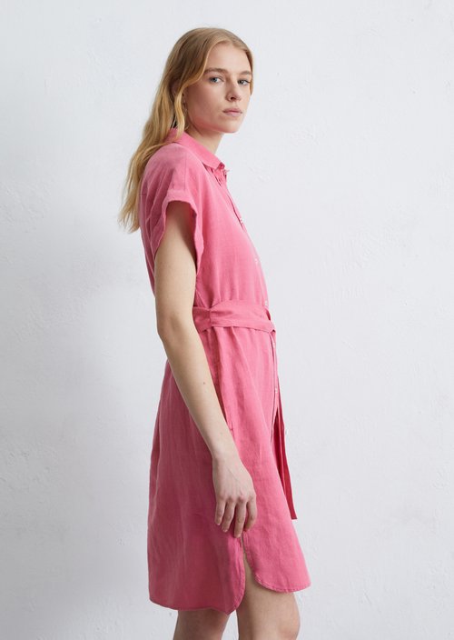 Relaxed linen dress — Rose