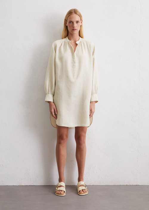 Relaxed linen dress — Beige