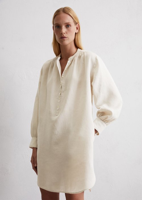 Relaxed linen dress — Beige