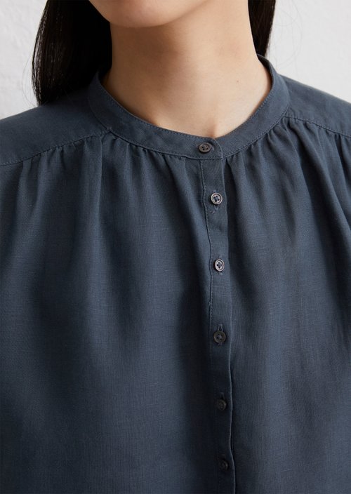 Relaxed linen dress — Dark blue