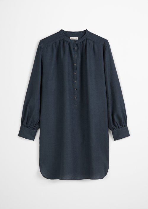 Relaxed linen dress — Dark blue