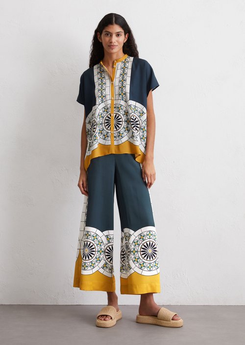 Relaxed sleeveless print blouse — MM46