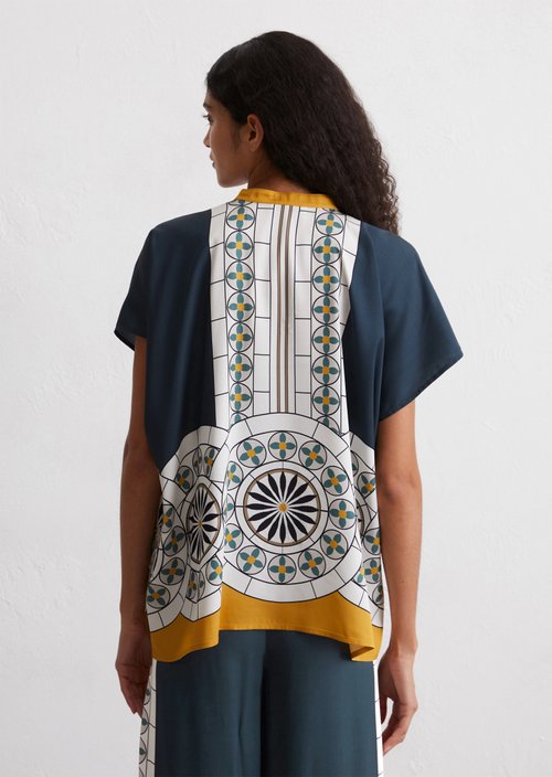 Relaxed sleeveless print blouse — MM46