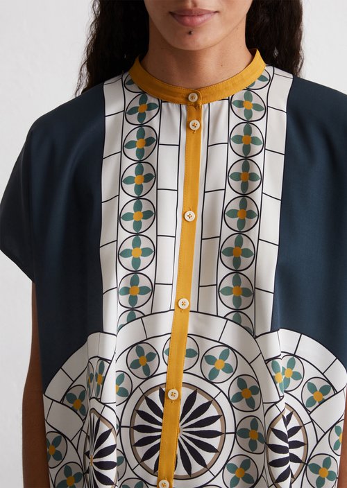 Relaxed sleeveless print blouse — MM46