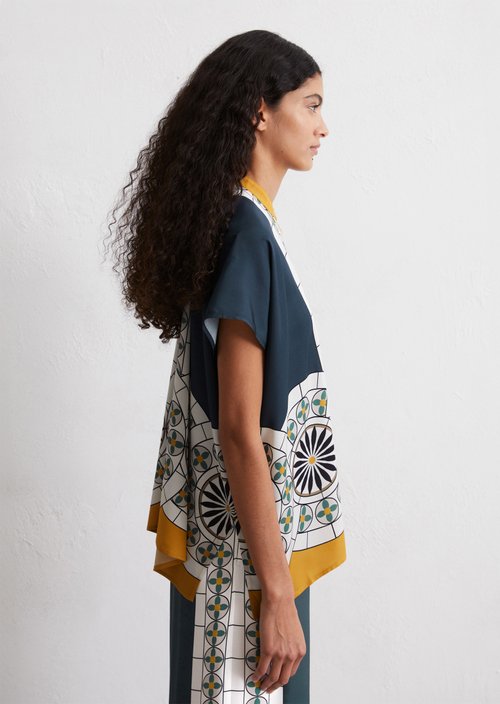 Relaxed sleeveless print blouse — MM46