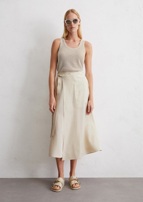 Wrap skirt flared — Beige