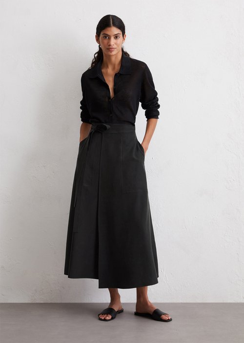 Wrap skirt flared — Black