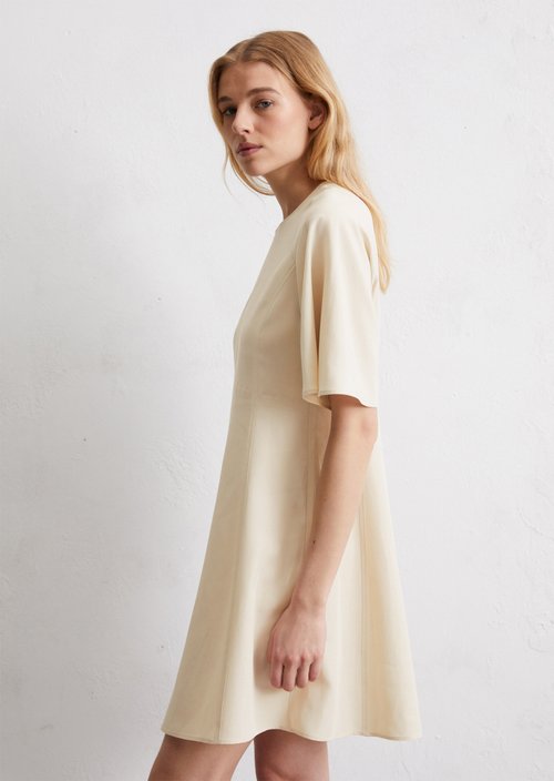 Flared mini dress — Beige