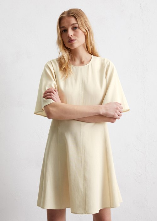 Flared mini dress — Beige