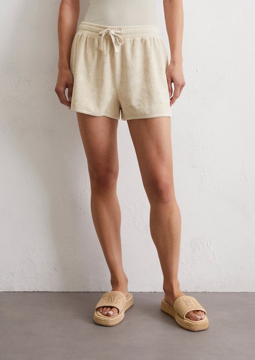 Regular terry shorts — Beige
