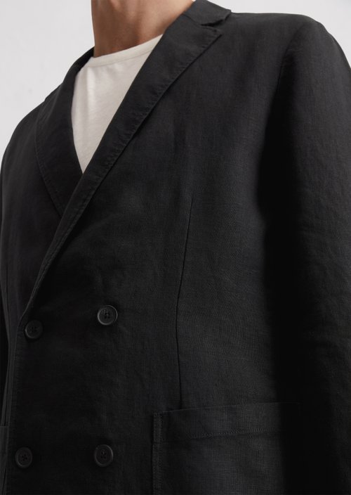 Linen jacket shaped — Black