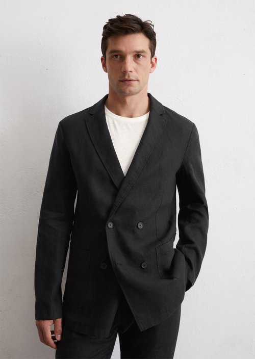 Linen jacket shaped — Black