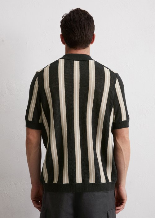Regular knit polo shirt — Black
