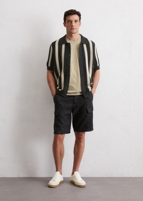 Regular knit polo shirt — Black