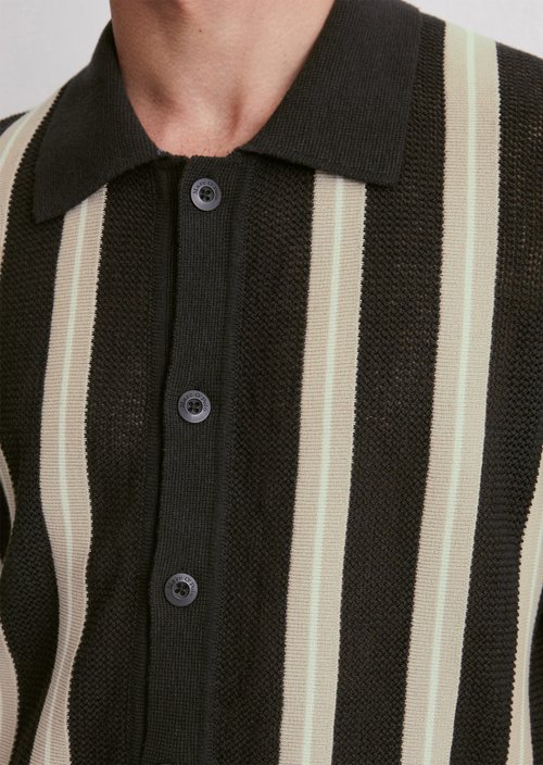 Regular knit polo shirt — Black