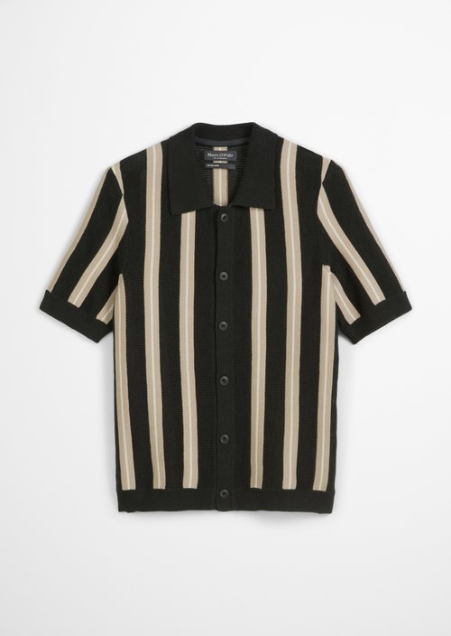 Regular knit polo shirt — Black