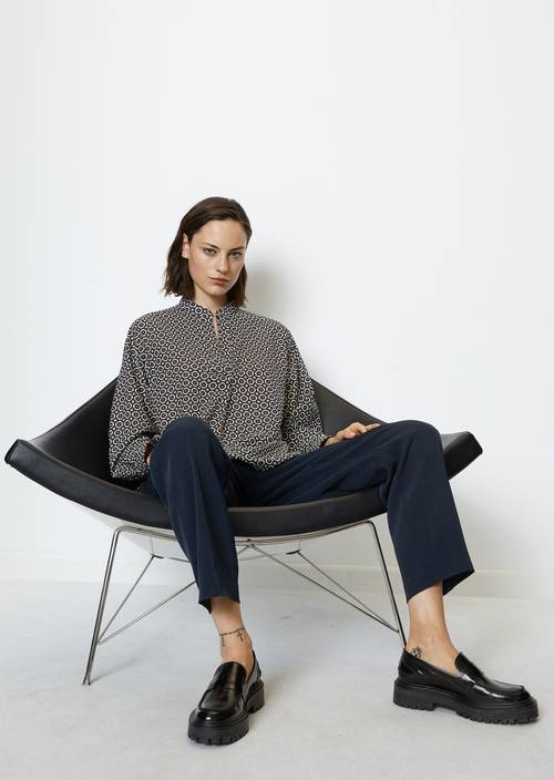 Regular blouse met lange mouwen en print all-over MK67 in vooraanzicht