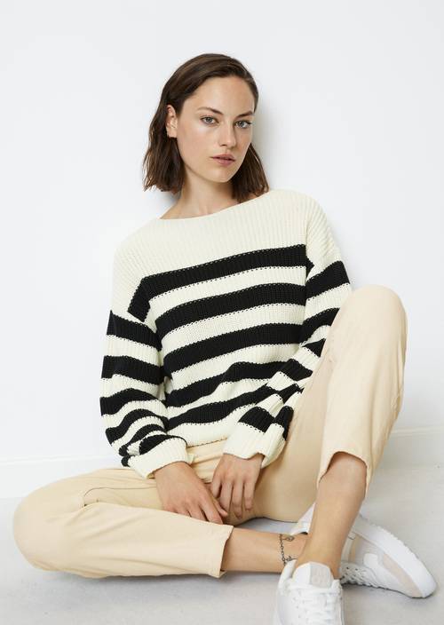 Striped Breton Sweater ML50 in front view
