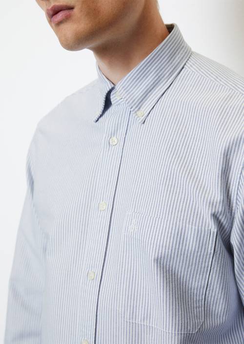 Camicia Oxford a righe a manica lunga regular MH83 in vista dettagliata