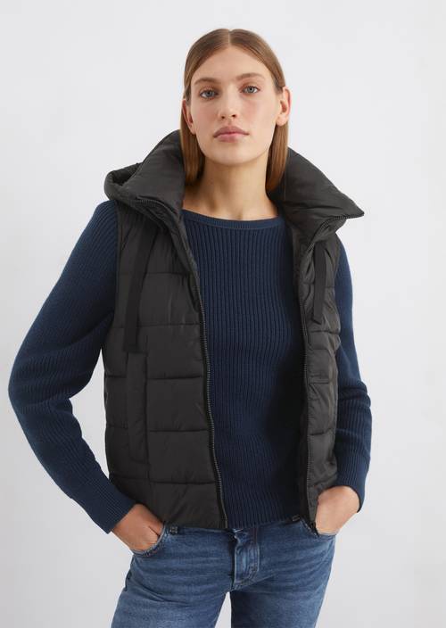 Regular puffer gewatteerd vest met capuchon M990 in vooraanzicht