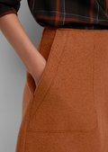 Mini skirt made of boiled wool - orange | Wool skirts | MARC O'POLO
