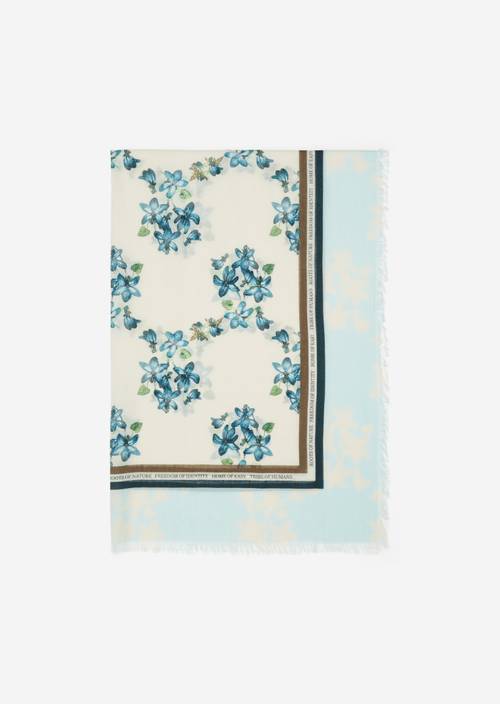 Něžná, potištěná bavlněná šála ML21 v předním pohledu