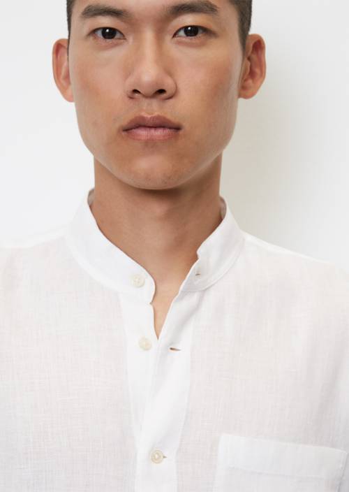 Stehkragen-Langarm-Hemd regular M100 in Detailansicht