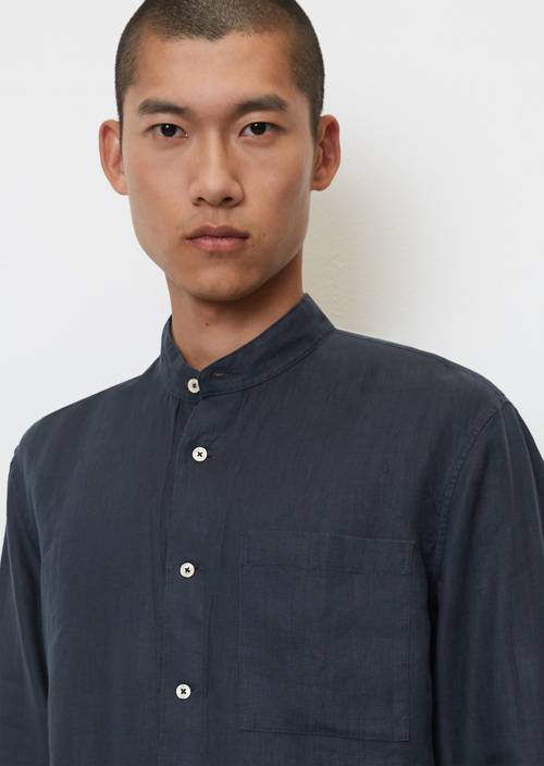 Stehkragen-Langarm-Hemd regular M898 in Detailansicht