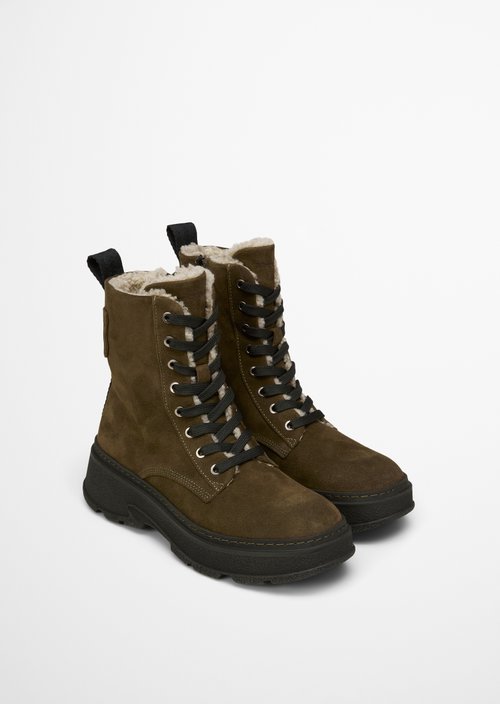 Lace-up boots model Elisa — Dark green